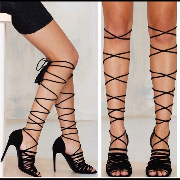 Jeffrey Campbell Laceup Heels, Taupe - Picture 7 of 7